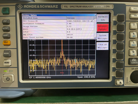 Rohde & Schwarz FSL3 Spectrum Analyzer 9 kHz - 3 GHz _ 0770 - XG eqpt