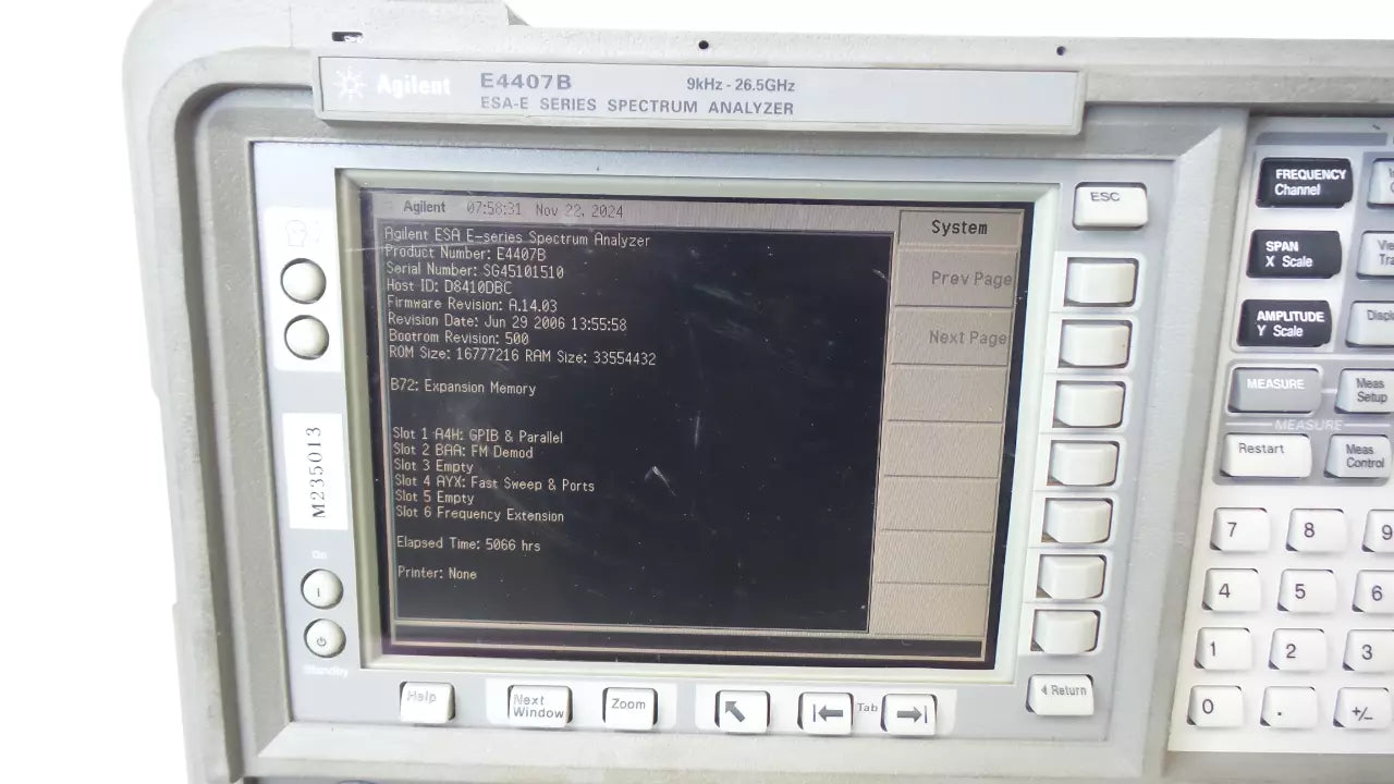 Agilent E4407B ESA-E Series Spectrum Analyzer 9 kHz to 26.5 GHz