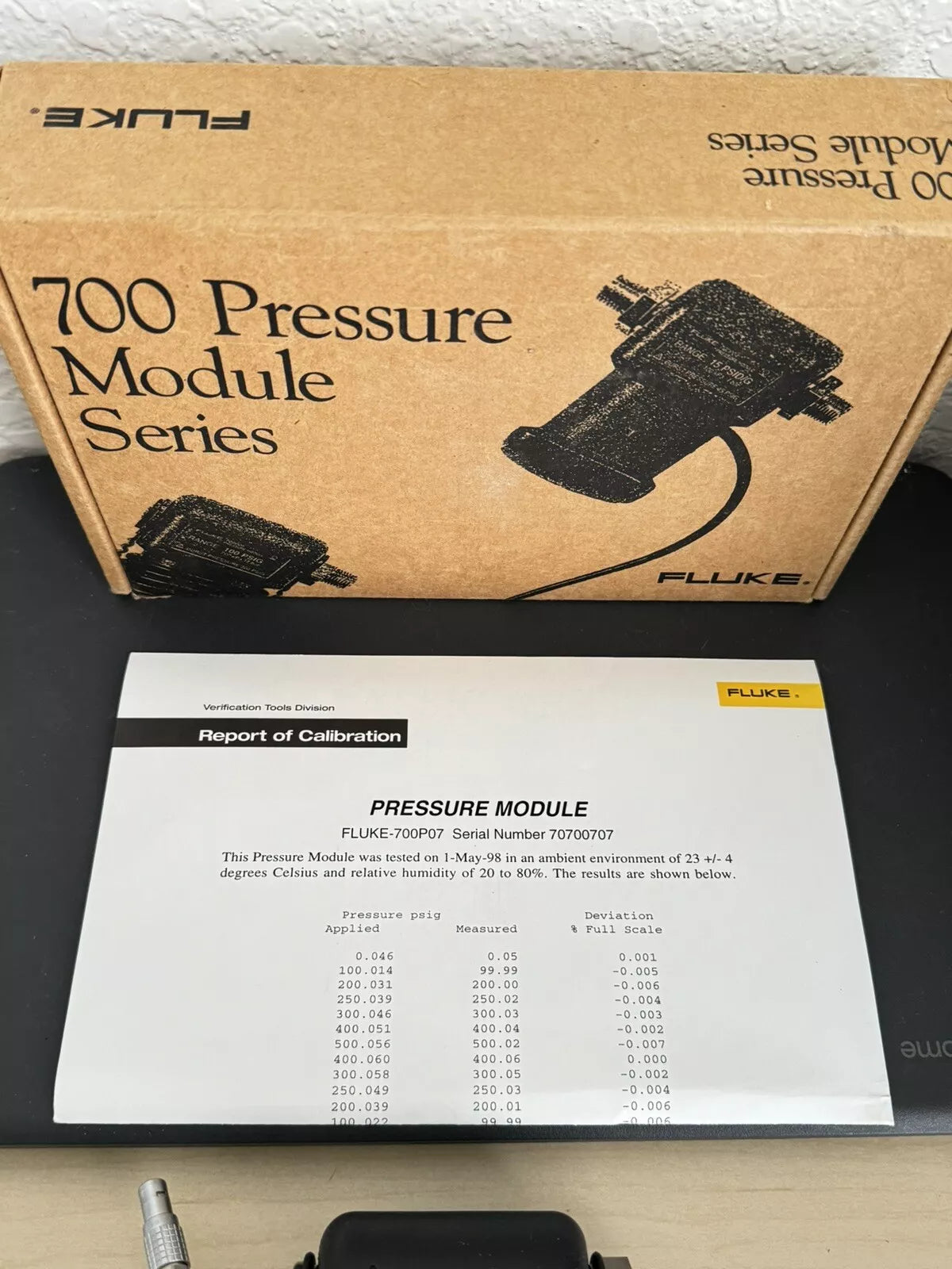 FLUKE 700P07 PRESS Module 500 PSIG with Certificate