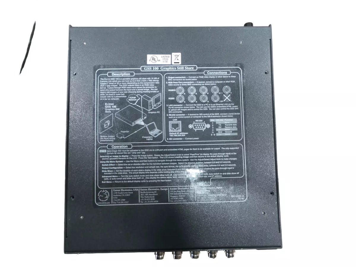 Extron GSS 100 Graphics Still Store - Professional Graphics Device