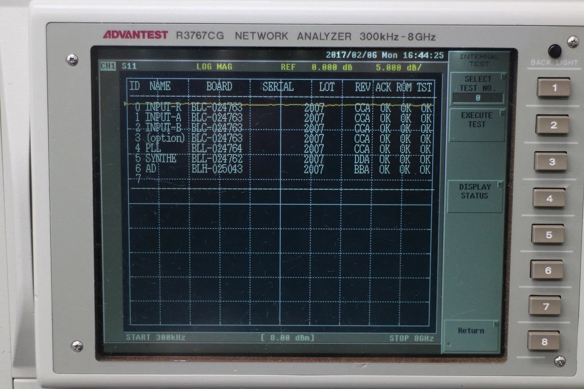ADVANTEST R3767CG /14 300KHz-8GHz 4ports Network Analyzer