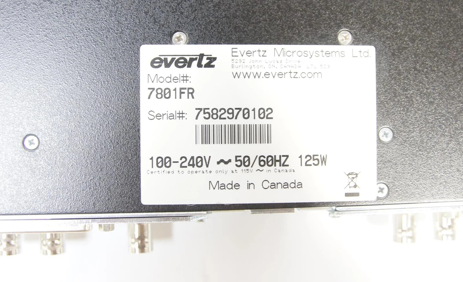 Evertz 7801FR Multiframe Digital Signal Processor with 2x 7743DLY-HD Boards
