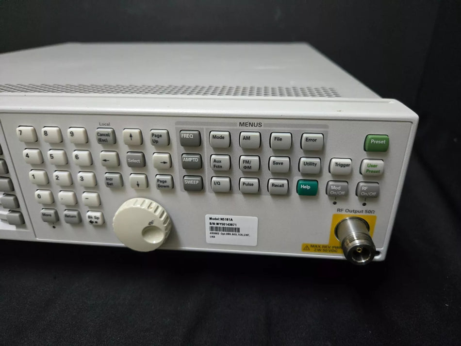 Agilent N5181A 3GHz Signal Generator with Options 099, 1EA, 503 UNT, ALB, U02 (3871)