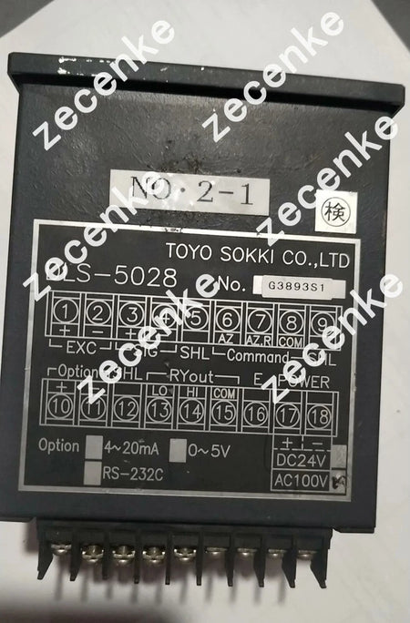 1pc USED Toyo Sokki DLS-5028 Load Cell Display Panel Meter TESTED