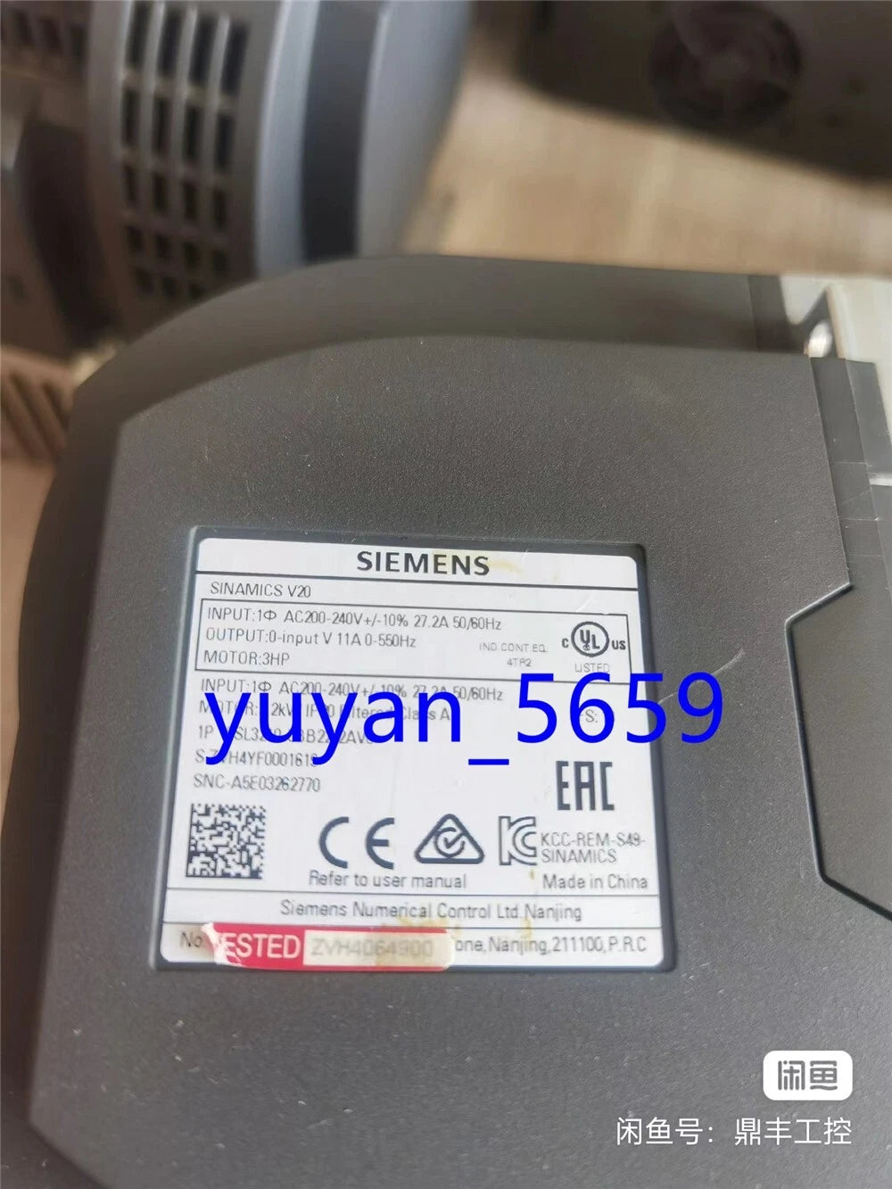 Siemens V20 Inverter 6SL3210-5BB22-2AV0 2.2KW #931 LY - Used 1PCS