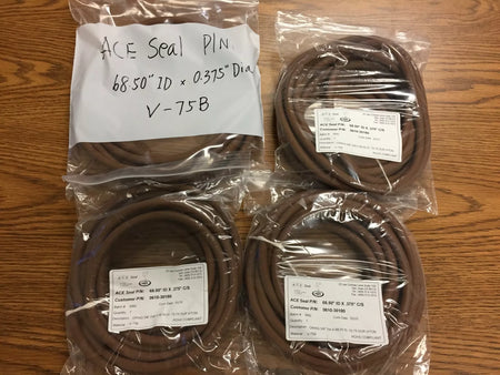 ACE Seal 68.50 ID x 0.375 Dia, V-75B Brown Vulcanized O-Ring