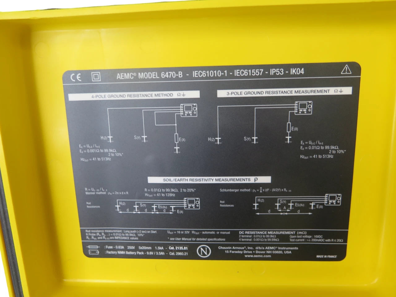 Aemc Ground Resistance Tester 6470-B - Free Shipping