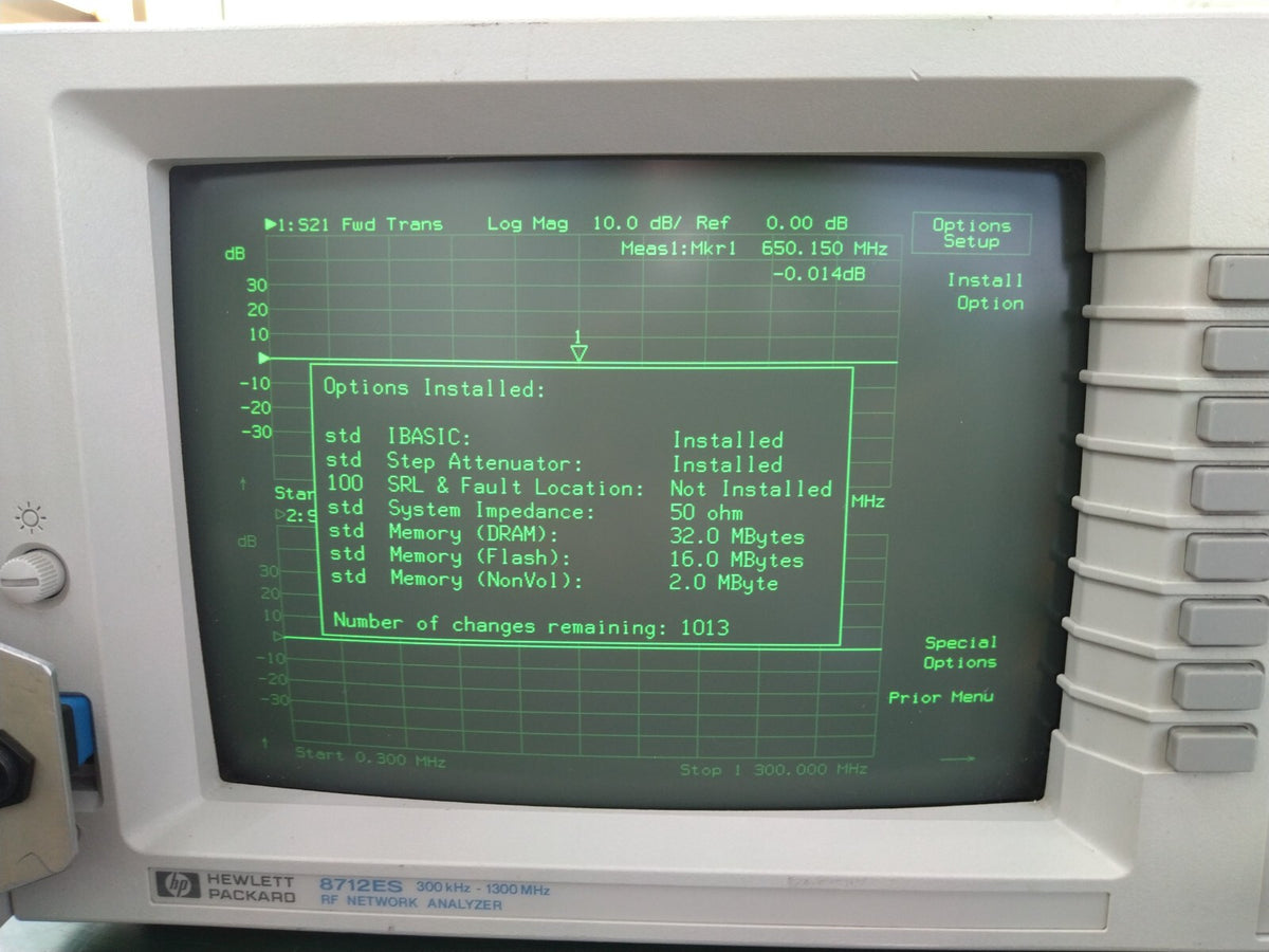 Agilent 8712ES 300 kHz-1300 MHZ RF Network Analyzer w/ Ethertwist Lan _04445 - XG eqpt