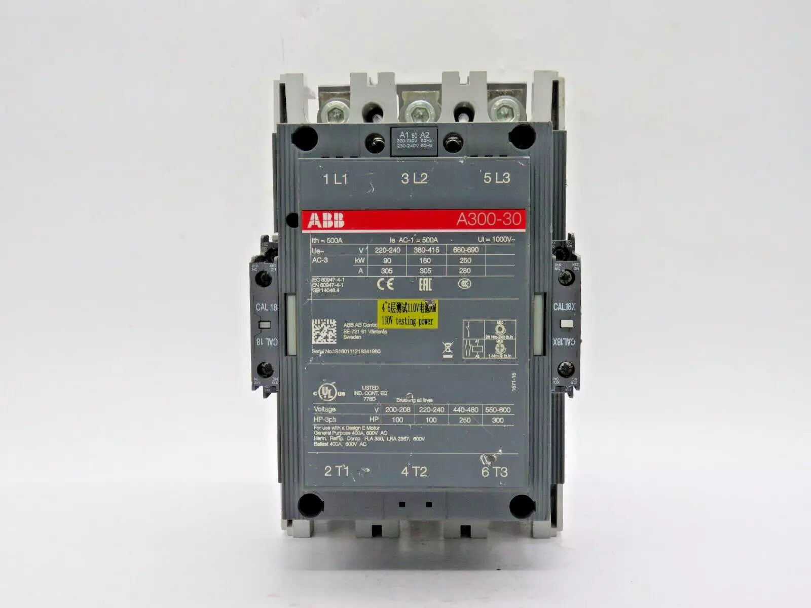 ABB A300-30 Power Contactor 230-240V Used Condition