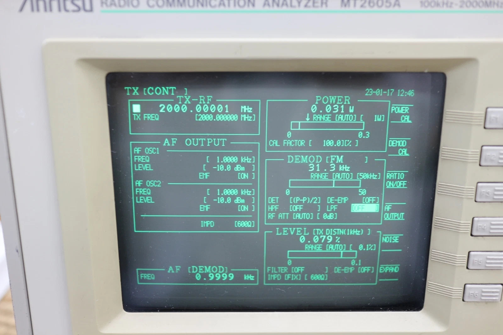 ANRITSU MT2605A /01/02/03/04/05/07 Radio Communication Tester (Spectrum Monitor)
