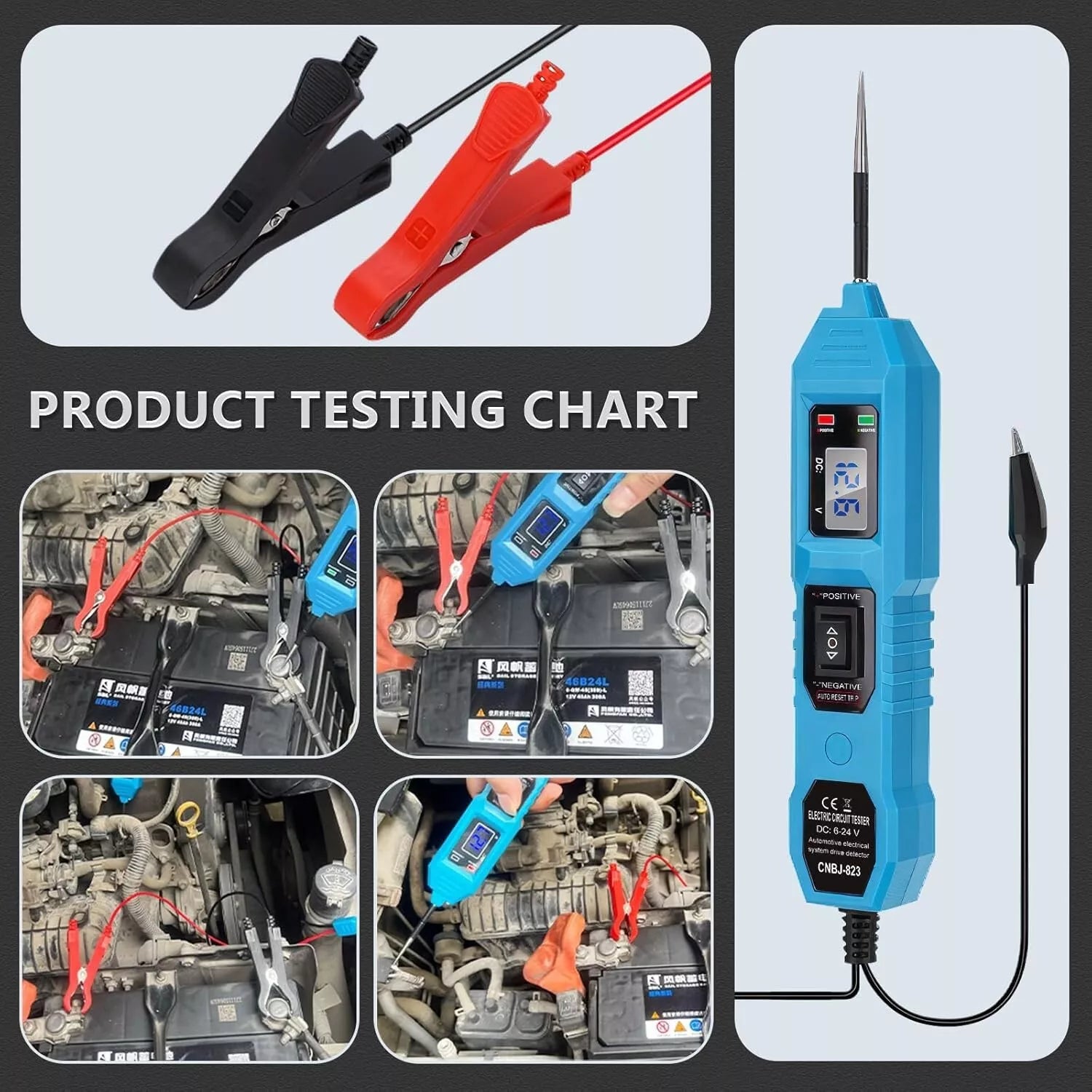 Automotive 3.5-36V DC Circuit Tester with LCD & Dual Polarity Indicator