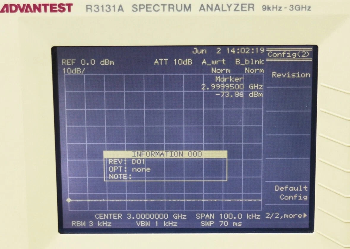 ADVANTEST R3131A 9KHz-3GHz Spectrum Analyze
