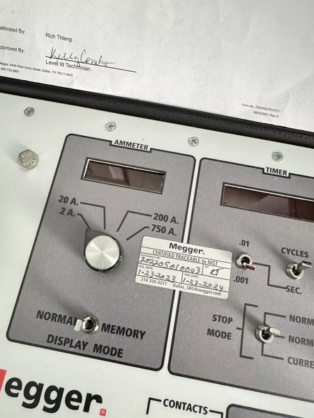 Megger MS-2A Circuit Breaker & Overcurrent Relay Test Set (Calibrated 2023-2024)