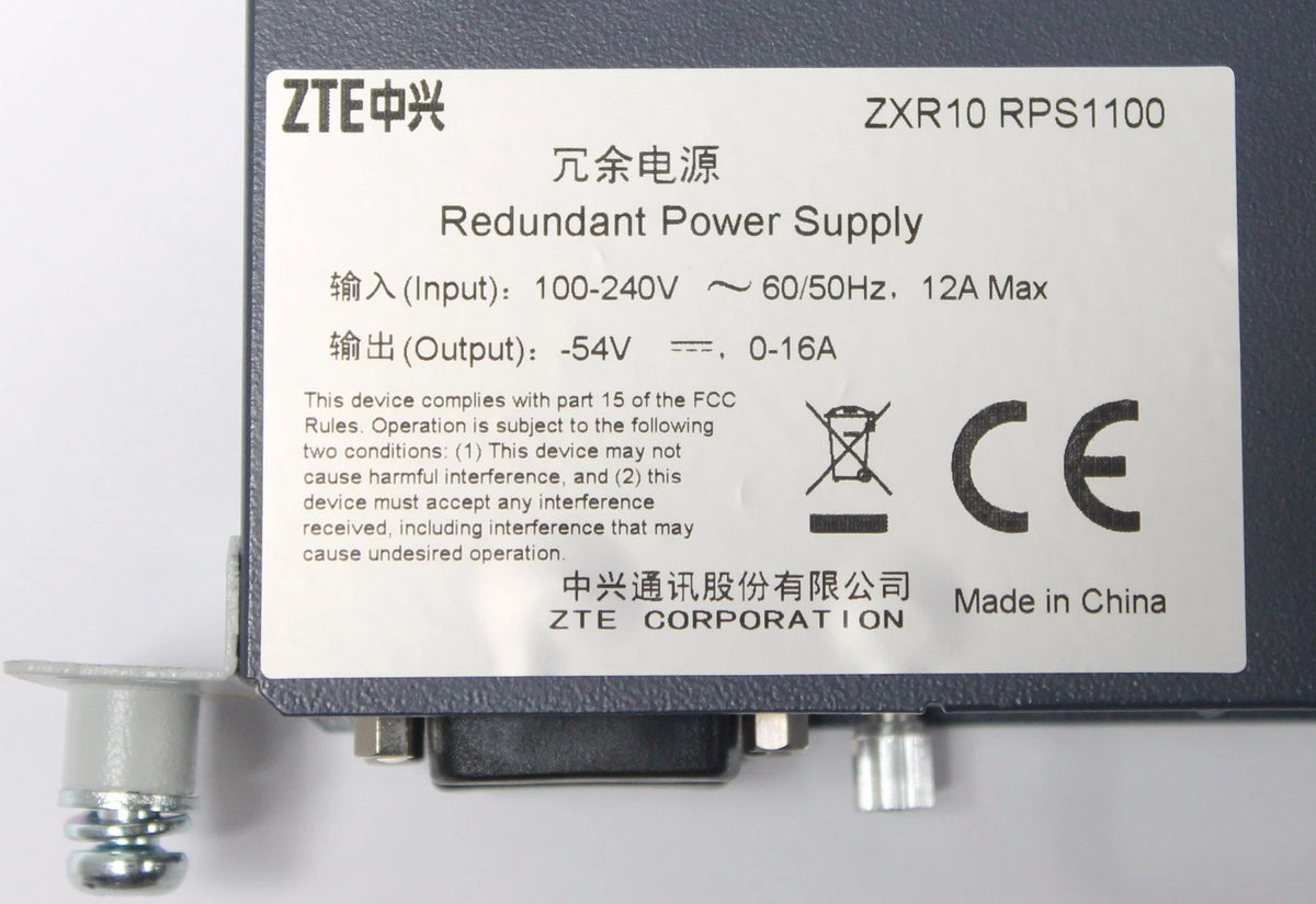 ZTE  Redundant 1100W AC Power Supply ZXR10 RPS1100 48V DC