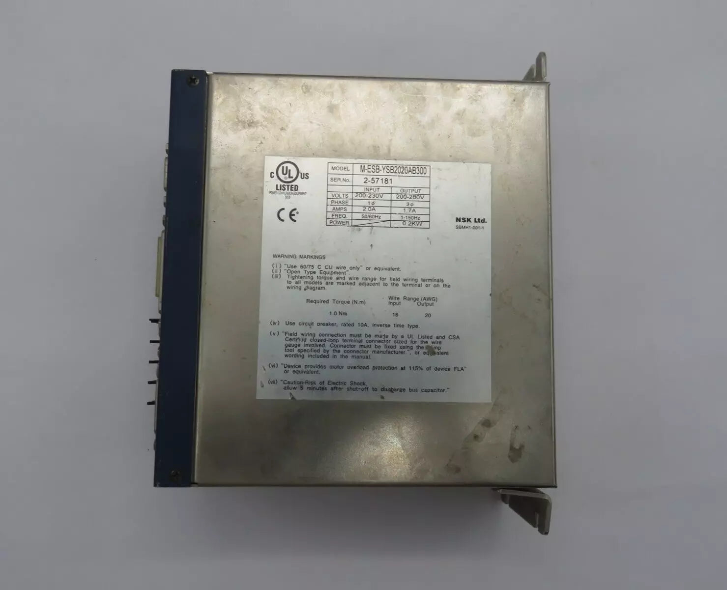 NSK M-ESB-YSB2020AB300 Servo Drive ESB Series Mega Torque Controller 0.2KW