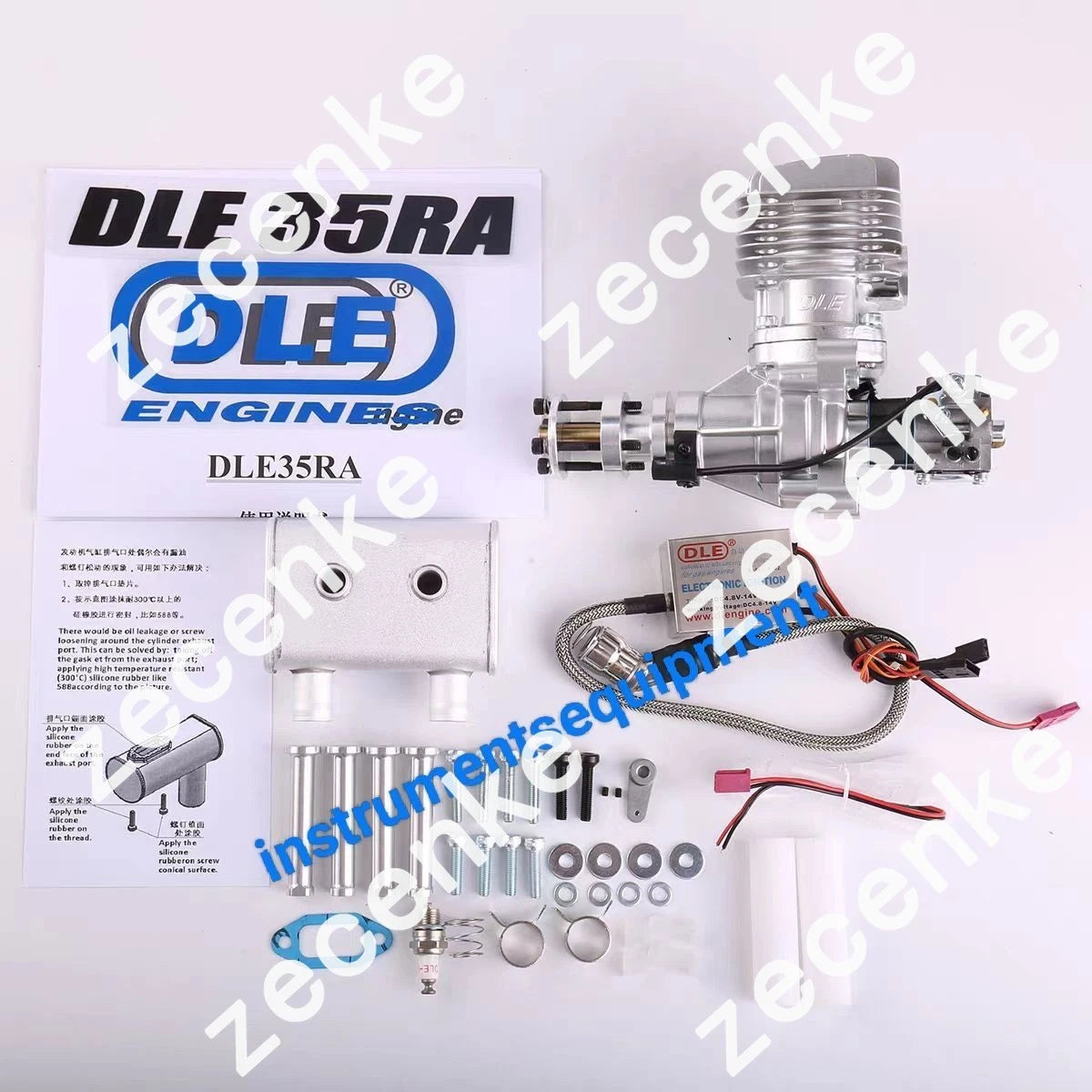 BRAND NEW DLE35RA Engine W/Electronic Ignition & Muffler for 30CC 35CC RC Plane