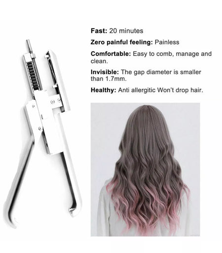 6D Extension Machine Salon Fusion Tool Connector Human Hair Extension Kit Set