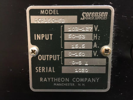 Sorensen DCR 150-6B Industrial DC Power Supply 0-150V 0-6A 1000W