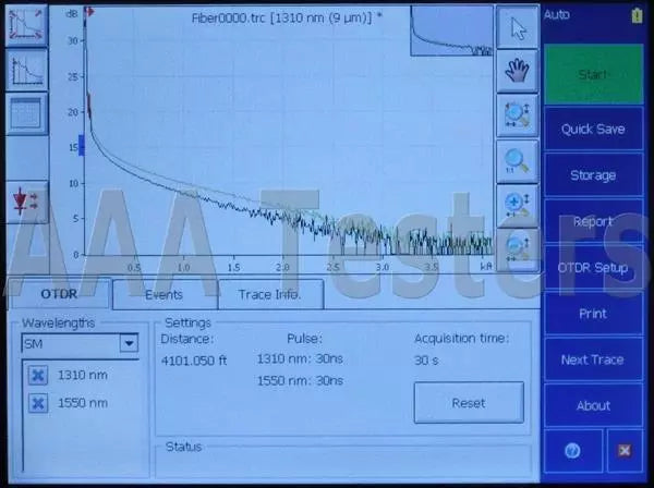 Corning OV-1000 SM MM Fiber OTDR 400-MDSD w/ PM VFL 850/1300/1310/1550 OV1000