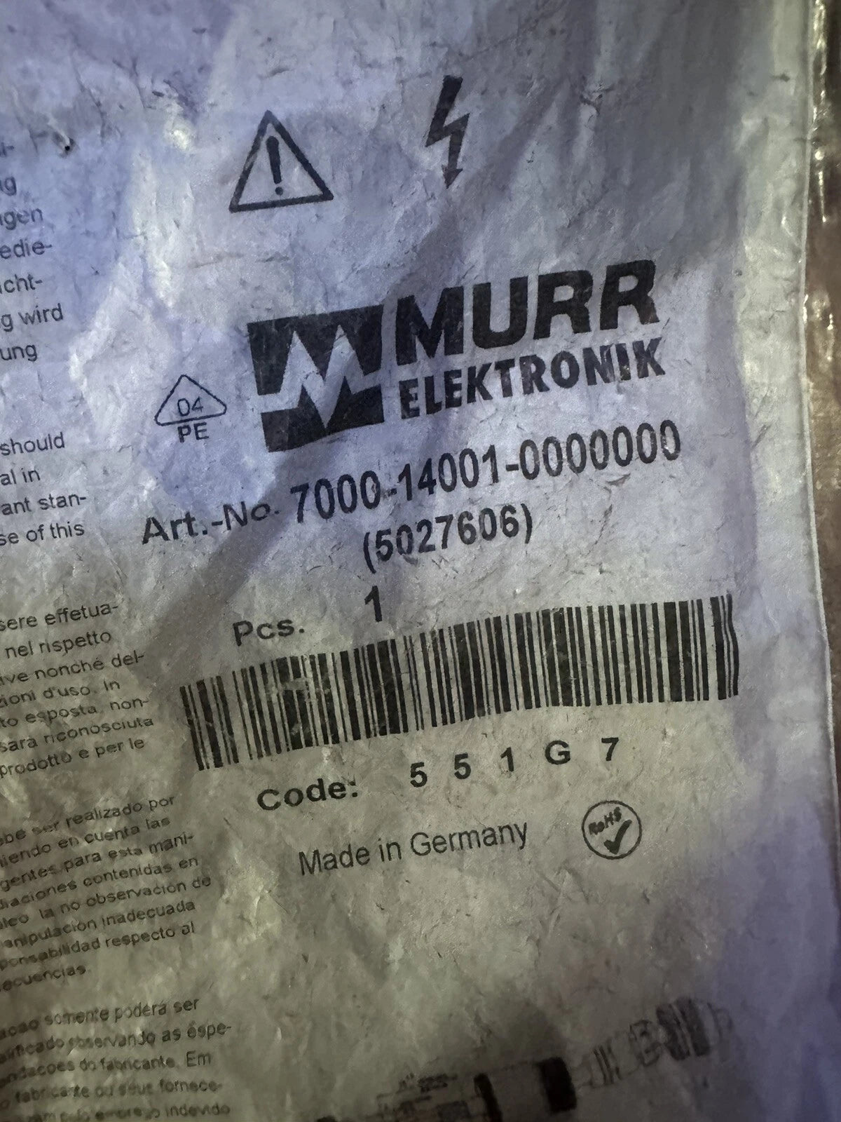 MURR 7000-14001-0000000 /5027606 Product for Industrial Use