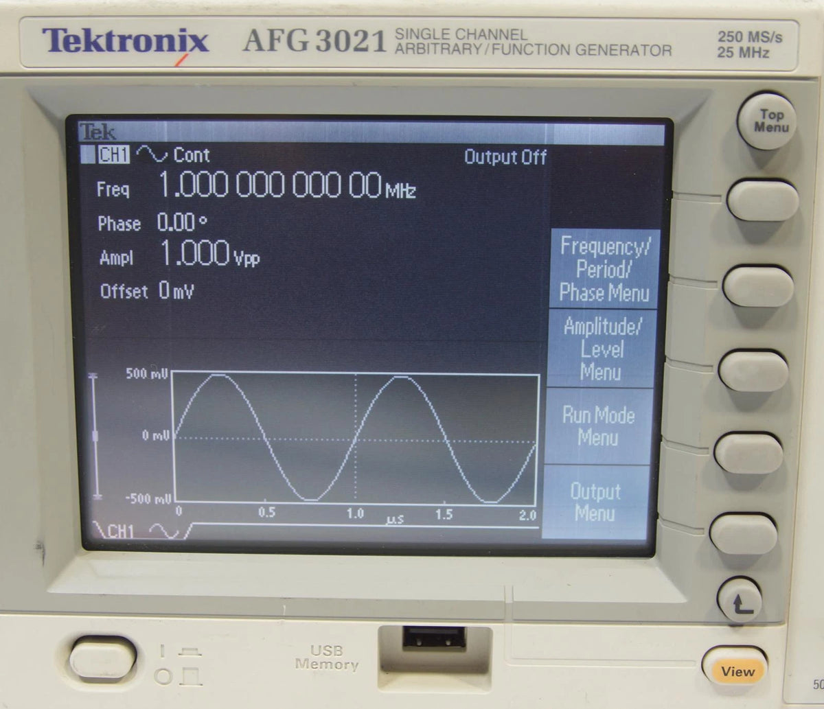 Tektronix AFG3021 250MS/s 25MHz Dual Channel Arbitrary/Function Generator
