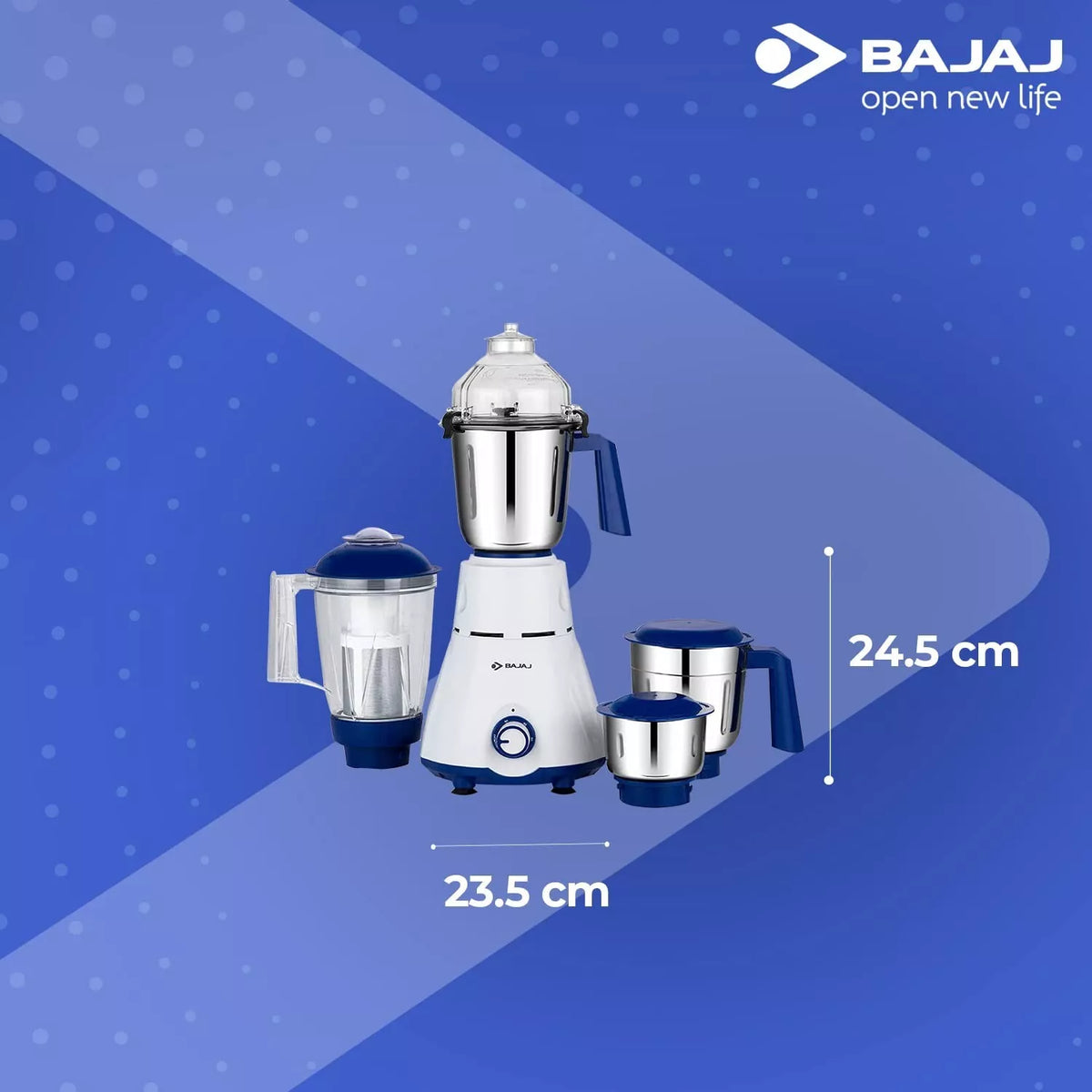 Bajaj Rex Mixer Grinder 750W 4 Jars Heavy Duty Kitchen Mixie Nutri-Pro