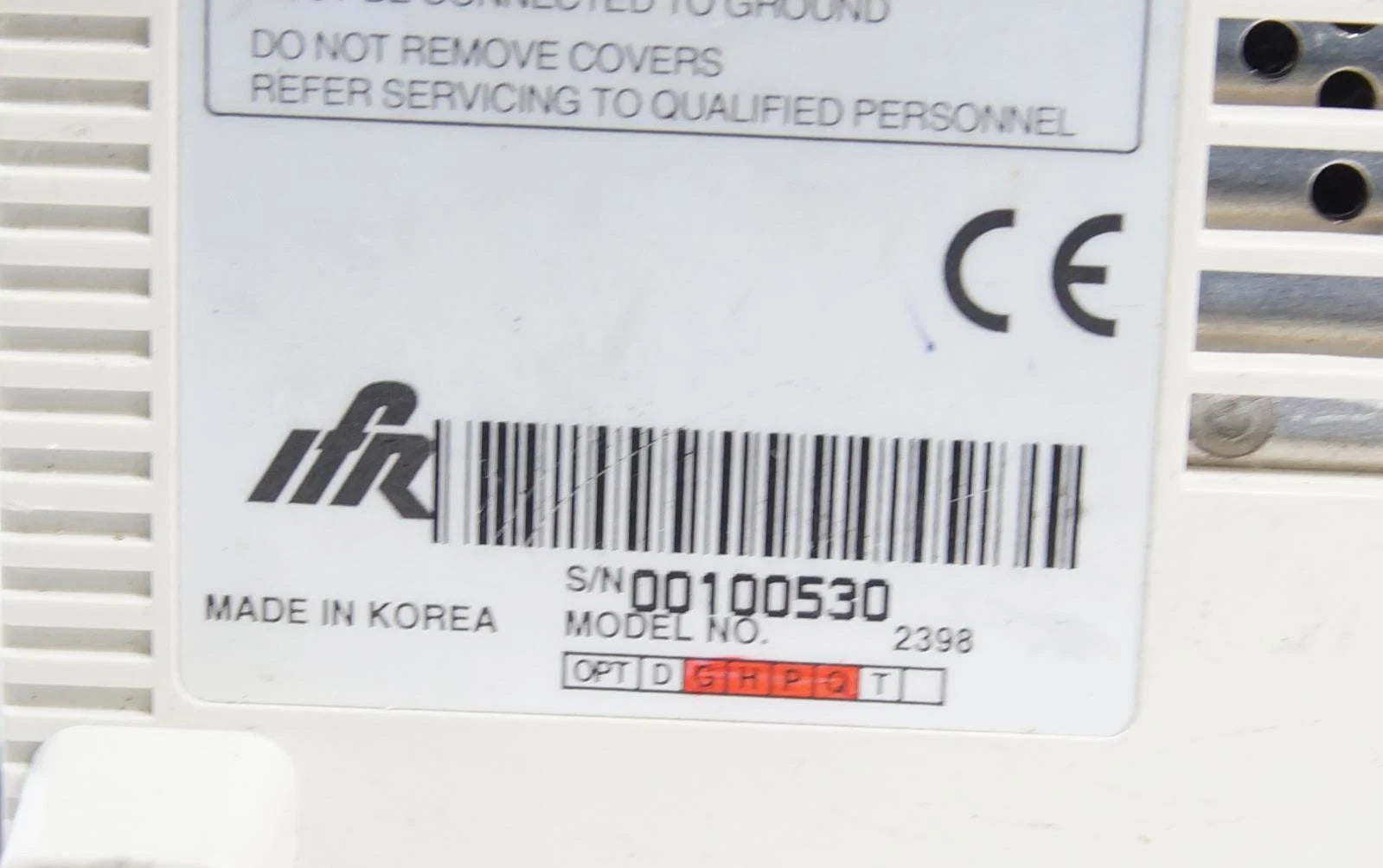 IFR / Aeroflex IFR 2398 9kHz - 2.7GHz Spectrum Analyzer AS-IS