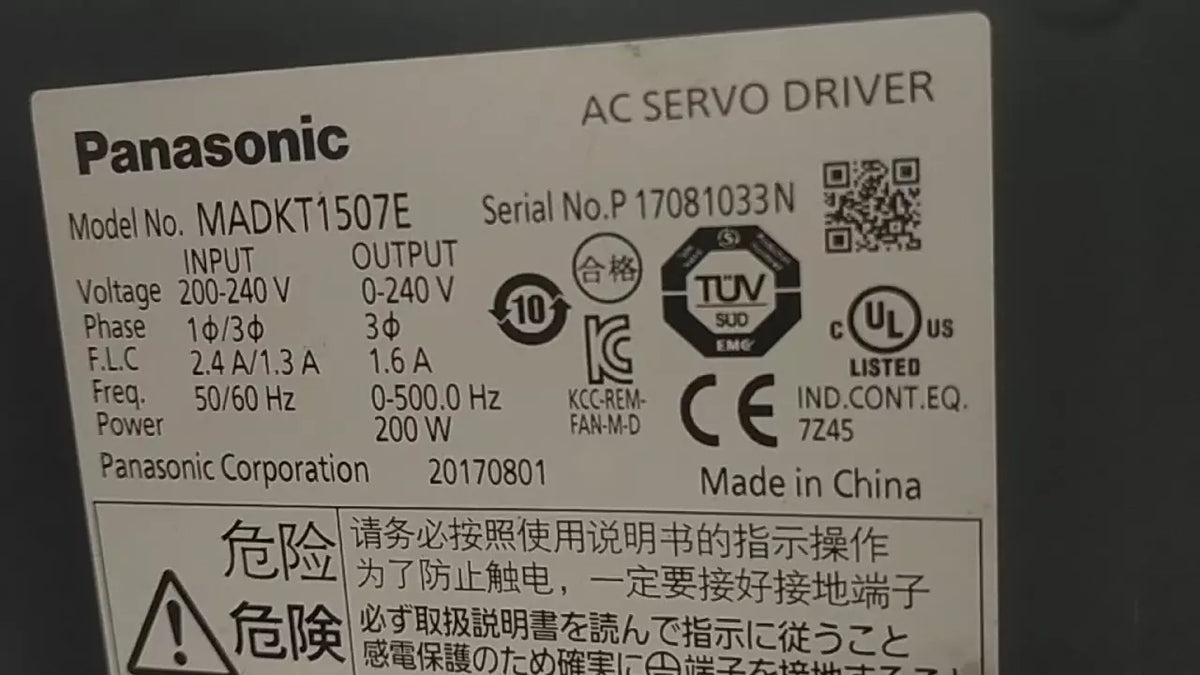 Panasonic MADKT1507E Servo Drive 200-230V AC