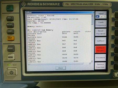 Rohde & Schwarz FSL3 Spectrum Analyzer 9 kHz - 3 GHz _ 0775 - XG eqpt