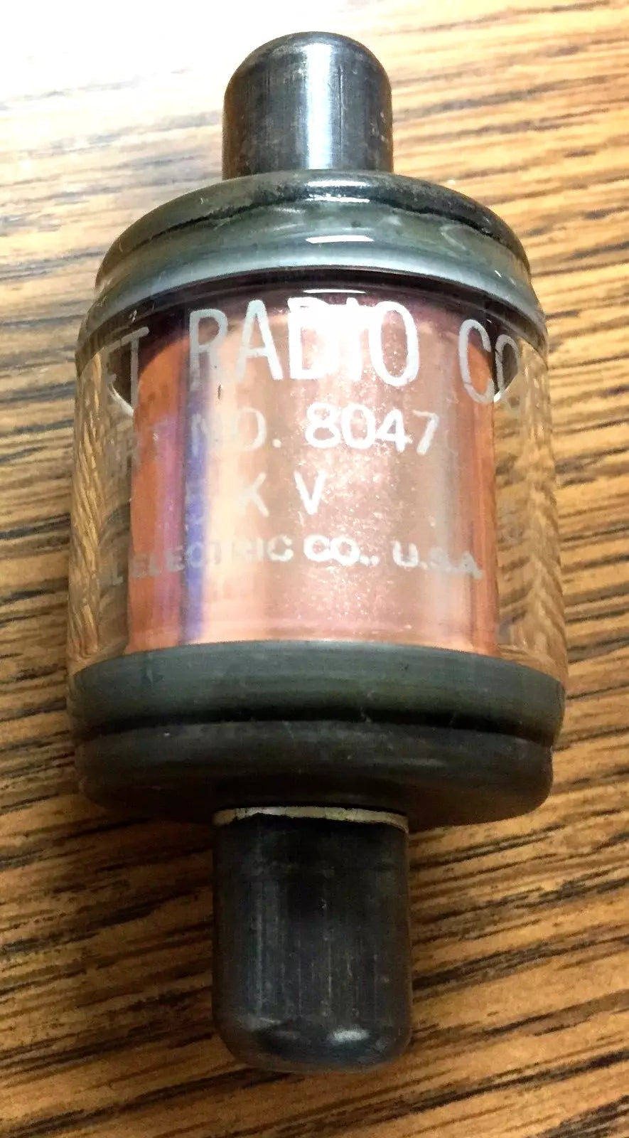 Aircraft Radio Corp P/N 8047 50 MMF 5KV Glass Tube Vacuum Capacitor