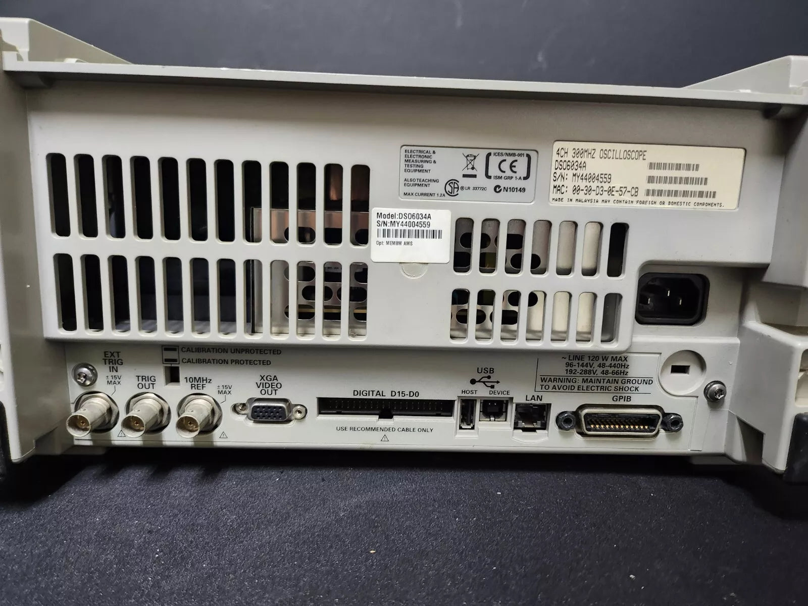 Agilent DSO6034A 300MHz 4 Ch 2GSa/s Digital Oscilloscope - Missing Top Cover