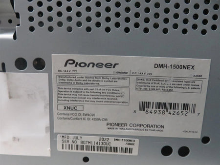 Pioneer DMH-1500NEX 2-DIN Digital Receiver Radio - Free shipping