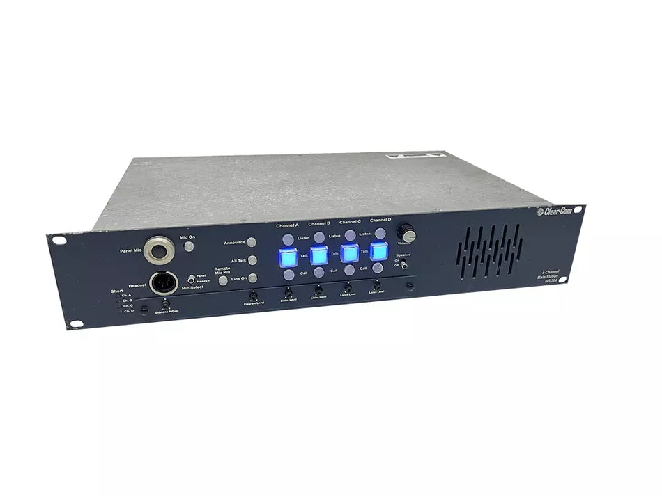 Clear-Com MS-704 4-Channel 2RU Main Station with Built-in Speaker