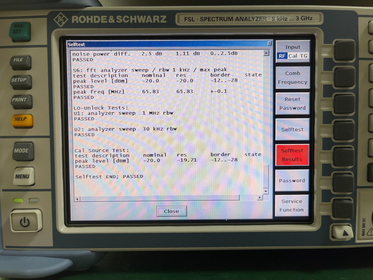 Rohde & Schwarz FSL3 Spectrum Analyzer 9 kHz - 3 GHz _ 0770 - XG eqpt