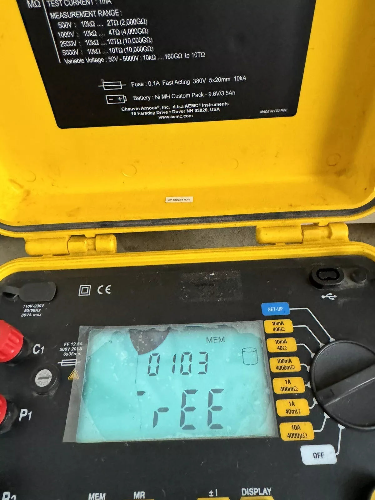AEMC Instruments Model 6240 Micro-Ohmmeter 110V-230V 50/60Hz 80VA