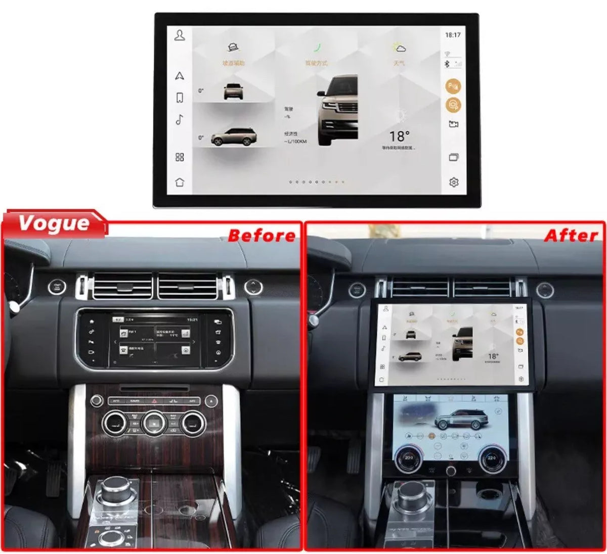 13.3inch Android 11 Car Radio Stereo Receiver for Range Rover Evoque 2013-2017