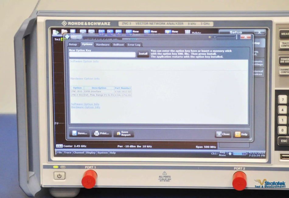 Rohde & Schwarz ZNC3 Network Analyzer 9 kHz - 3 GHz VNA 2 Port Analyzer 130 dB