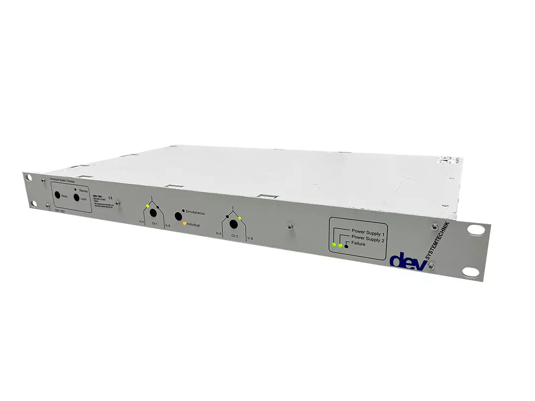 DEV Systemtechnik 1951 Universal Switch Chassis 1RU with 1 DEV 11-0050 SPDT Switch