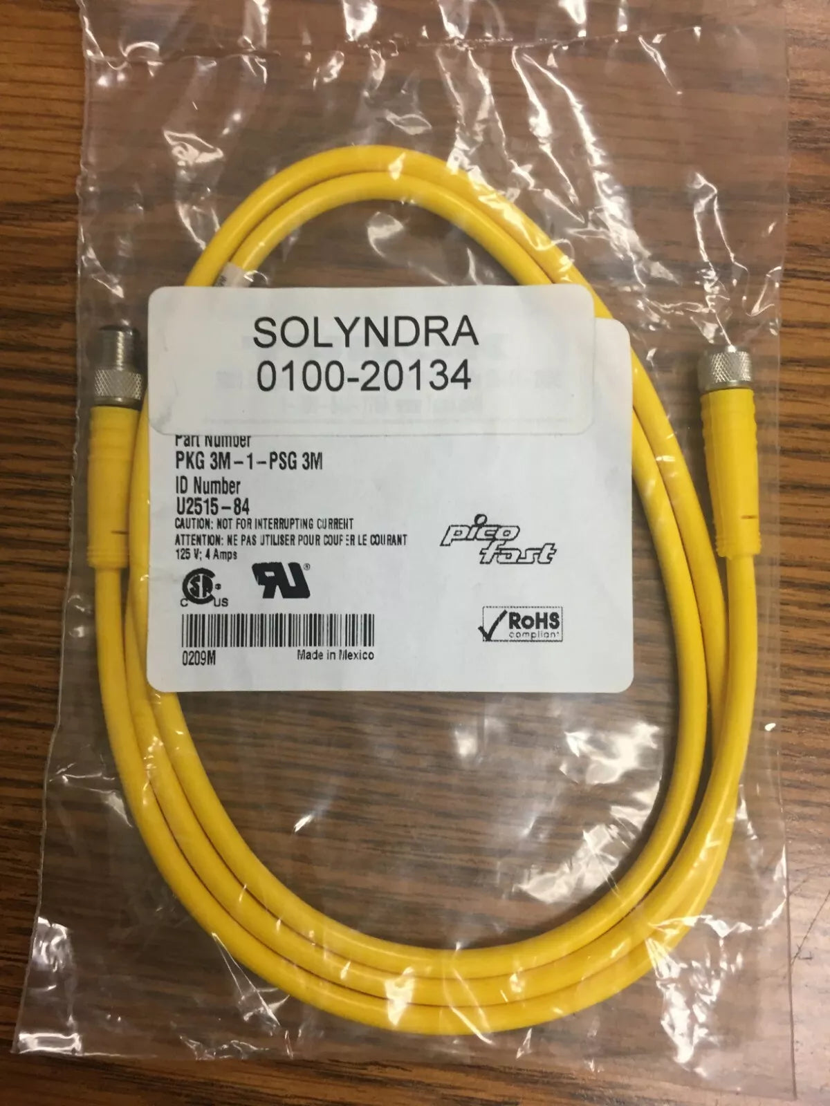 Turck PKG 3M-1-PSG 3M Sensor Cable 1M U2515-84 Cordset