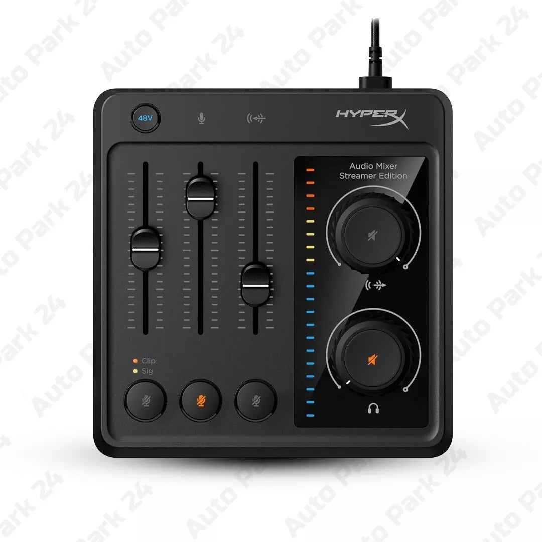 HyperX Audio Mixer with Intuitive Controls, XLR Cable, USB-C to A, 3.5mm Stereo