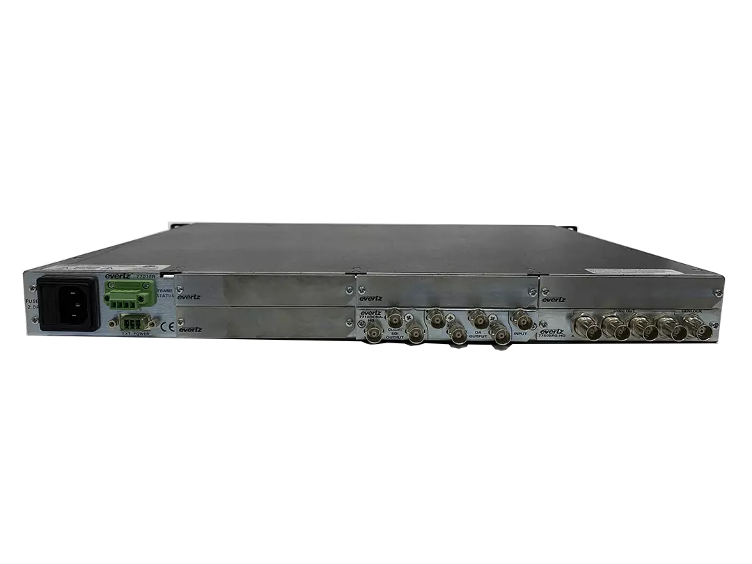 Evertz 7701 Multiframe with 7710DCDA-HD and 7750SRG-HD