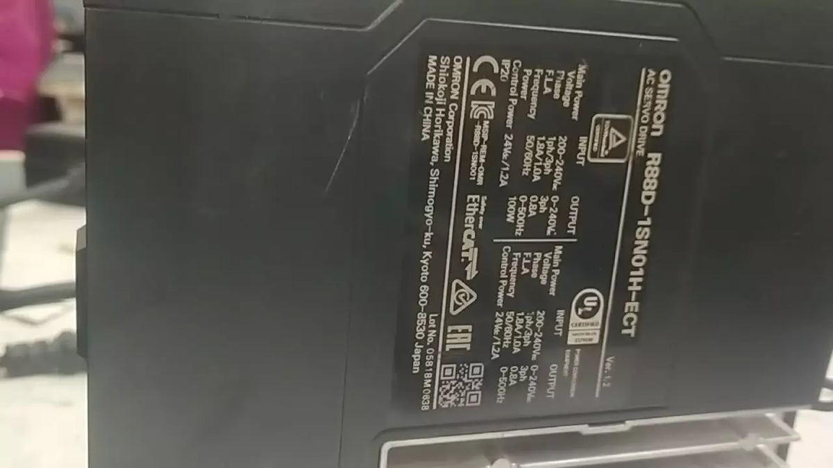Omron R88D-1SN01H-ECT AC Servo Drive EtherCAT