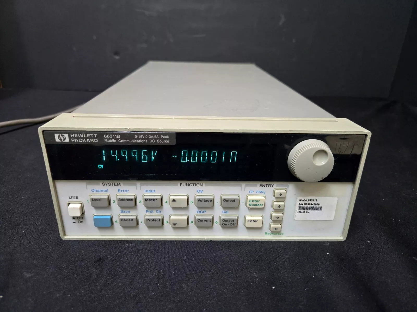 HP 66311B 0-15V 0-3A 5A Peak Mobile Communications DC Source (2909)