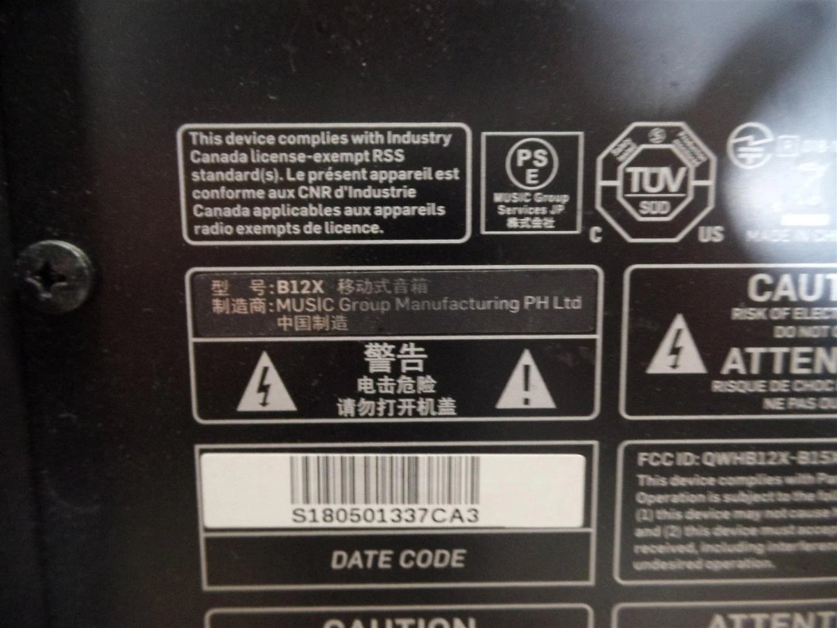 Behringer B12X 1000W 12 inch Powered Speaker -Black - Free Shipping.