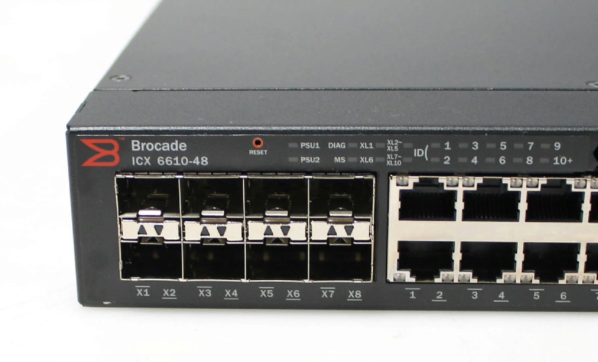 Brocade ICX6610-48 48-port 1 GbE, 8×1 GbE SFP Managed Switch w Accessories