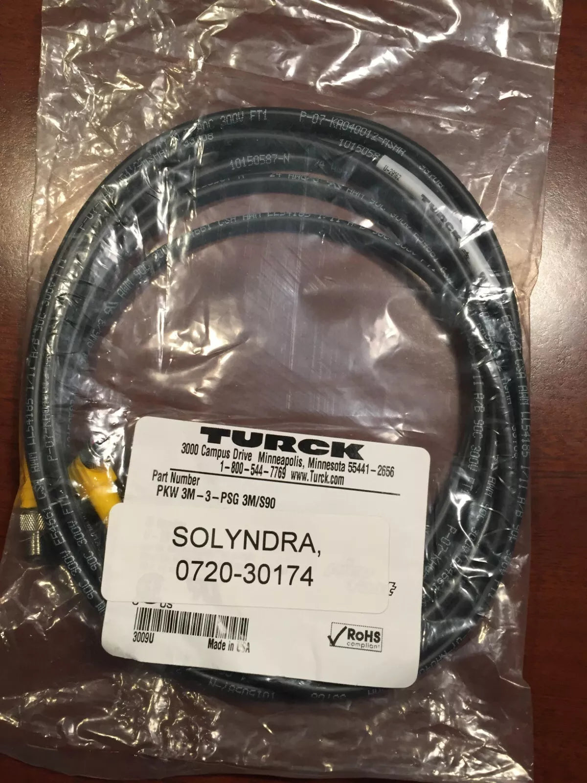 Turck PKW 3M-3-PSG 3M/S90 M8 Picofast 3-Wire Cordset 3M