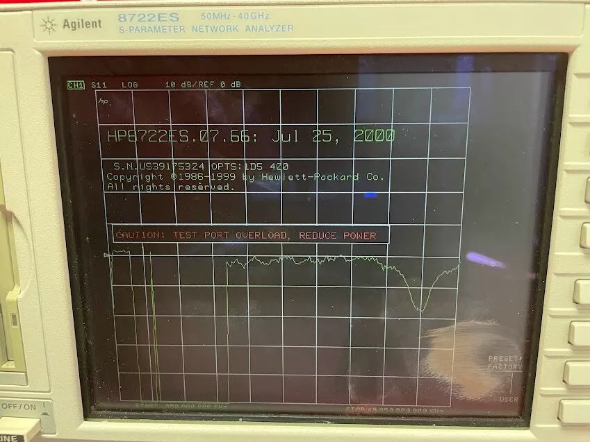 Agilent/Keysight 8722ES Opt. 400, 1D5 Vector Network Analyzer