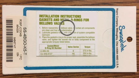 Swagelok SS-4BGO-K5-T Gasket Kit for BK, BKT, 4UK, 6UK & 8UK Series Bellows Seal