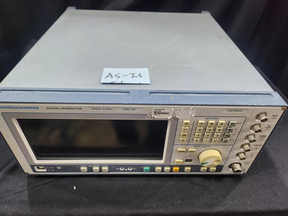 R&S SMIQ06B Vector Signal Generator 300KHz to 3.3GHz AS-IS (2262)