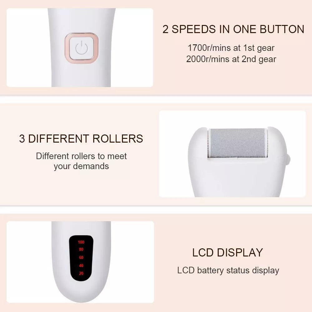 Rechargeable Electric Callus Remover with LED Pedicure Tool